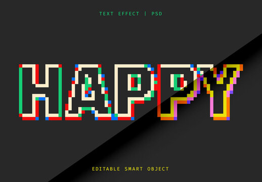 Colorful Pixelated Text Effect