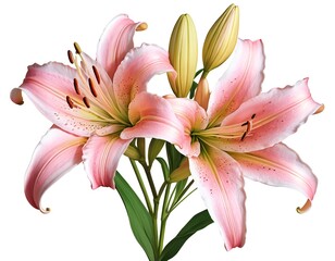 Fototapeta premium Pink Lilies Bouquet