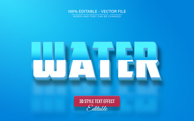Blue water 3d style text effect editable