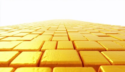 Golden brick road stretching to horizon