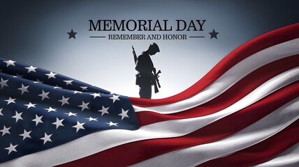 Memorial Day: Honoring fallen soldiers with an American flag.