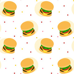 seamless pattern with hamburger
