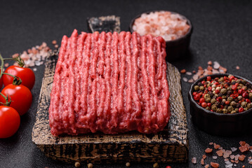 Raw ground beef or pork with salt and spices