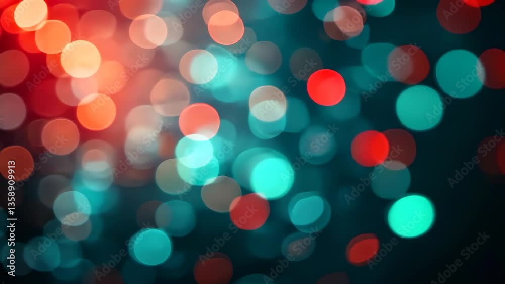 Wall mural vibrant bokeh lights teal and orange circular bokeh effect abstract dark background