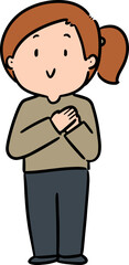 Illustration of woman feeling thankful