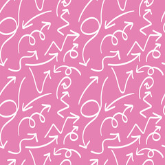 A pattern collection of hand drawn arrows in various directions and styles. Ideal for creative design projects. Vector illustration.