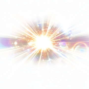 Transparent available sun shine spike lens flar white and transparent background