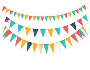 Obraz premium Festive Bunting Flags, Colorful Party Decoration