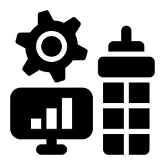 ERP, Enterprise Resource Planning, Enterprise Glyph Solid Icon
