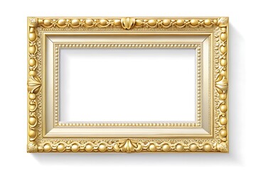 Gold framed picture with a white background