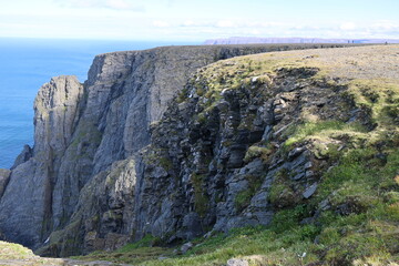 Steep wall of the North Cape Plateau-Nordkapp, Norway