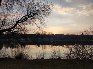 Abendrot am Waldteich