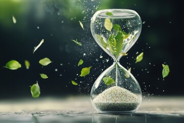 An Innovative Hourglass Symbolizing the Journey Towards Carbon Neutrality and Net Zero Emissions in Our Environment