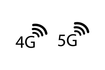 4G and 5G Network Technology Icon Set – Wireless Communication Concept , wifi icon 