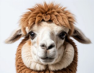 Fototapeta premium Close-up Portrait of a Brown Alpaca