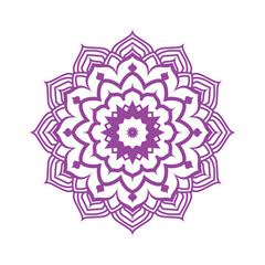 Purple color mandala design on white background
