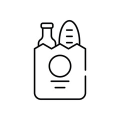 Grocery Bag vector icon stock illustration