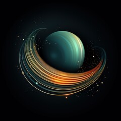 Obraz premium Cosmic and Otherworldly Minimalistic Design with Thin Lines