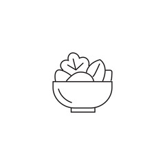 single outline icons rice bowl related to food and drink. linear icons collection. editable stroke. vector illustration