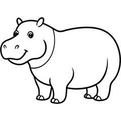Fototapeta premium Stunning hippopotamus animal vector design for your creative projects.