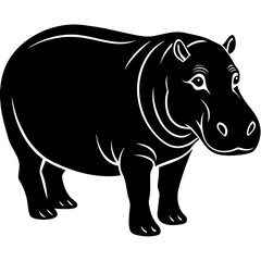 Fototapeta premium Stunning hippopotamus animal vector design for your creative projects.