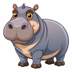 Naklejka premium Stunning hippopotamus animal vector design for your creative projects.