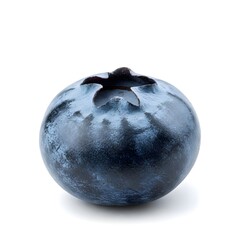 A single blueberry on a white background