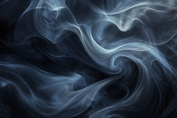 Obraz premium Blue and white smoke swirl together against a dark background, creating a mesmerizing and ethereal visual effect.