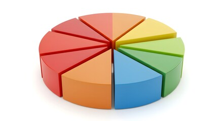 Obraz premium Colorful 3D pie chart segments.