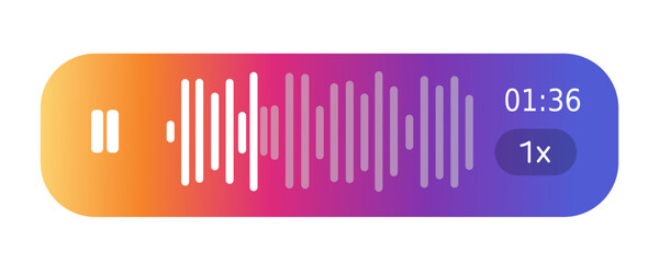 Mock up voice message icon as in instagram social media application for Website and app making ui ux etc.