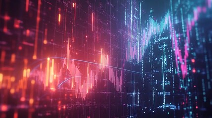Obraz premium Dynamic Financial Growth Concept with Colorful Data Visualization
