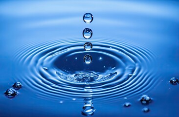 Water droplet impact, creating ripples