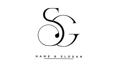 Obraz premium SG, GS Abstract Letters Logo Monogram