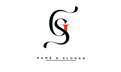 Obraz premium SG, GS Abstract Letters Logo Monogram