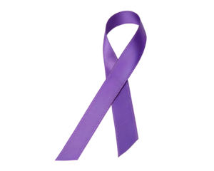 Purple Ribbon On a Transparent Background.