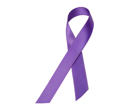 Purple Ribbon On a Transparent Background.