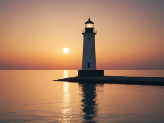 lighthouse at sunset
