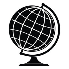Simple Globe Symbol Representing Global Knowledge and Discovery