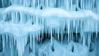 Frozen Curtain: Majestic Ice Formations in Winter Wonderland