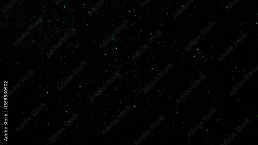 Canvas Prints small green colored fireflies dots random movement flying on black looped motion copy space backgrou