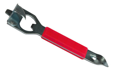 Pink multi-purpose opener isolated on transparent background