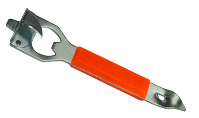 Orange multi-purpose opener isolated on transparent background