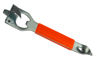 Orange multi-purpose opener isolated on transparent background