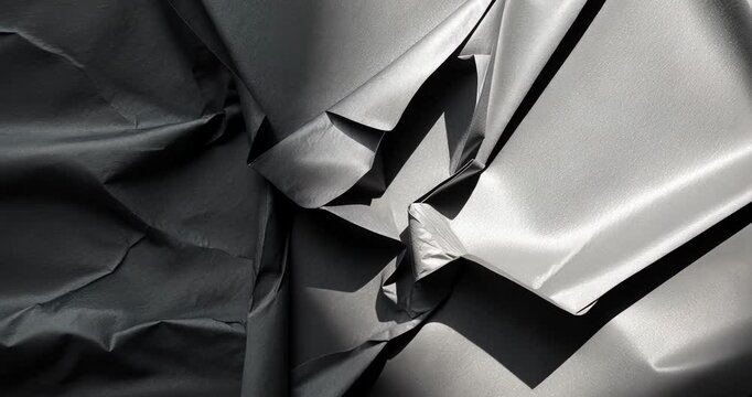 Black poster featuring creases. Textured paper.