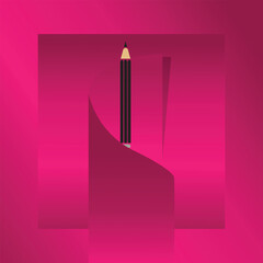 Creative Abstract Design with Pencil and Paper Effect