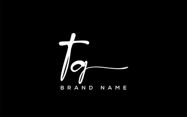 TG letter beauty handwriting vector logo.