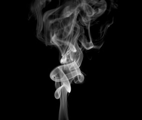 Obraz premium Incense sticks, Incense smoke on black background, Aroma, Incense smoke for prayer and meditation, Prayer, Incense for relaxation and yoga