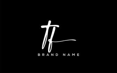 TF letter beauty handwriting vector logo.