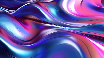 Fototapeta premium Liquid Dreamscape: A mesmerizing swirl of iridescent blues, pinks, and purples in a flowing, abstract design.