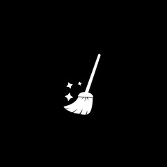 Simple cleaning icon  isolated on black background.